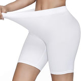KYDA Women's Anti Bacterial Cycling Shorts Under Skirt Biker Shorts High Waist Stretchable Yoga Shorts & Gym Workout Skin Fit Shorties(White_L),White