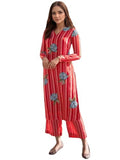 Gosriki Women'S Rayon Viscose Straight Printed Kurta With Pant (Gadugi Red-Vks02-Gs_M_Red_Medium),Red,,B0F8Q7Q8QN