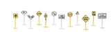 Bachmann Trains - Scenery Accessories - Railroad & Street Signs (24 Pcs.) - N Scale