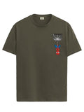 ADRO Tshirt for Men | Anime T Shirt for Men | 100% Cotton Tshirt | Graphic Printed T-Shirt | Chest Printed Tshirt | Spiderman Tshirt | T-Shirts| RN24-STICK-SPID-OL-XL Olive,Olive