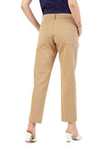 Fyltr Womens Regular Stretch Cotton Comfortable Soft Khaki Trousers,Goa Sands,Goa Sands,36