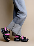 Shoetopia Smart Casual Black & Pink Sporty Sandals For Women & Girls /Eu37,Pink,4,B0F7LWKGX8