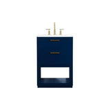 Elegant Decor Larkin 24 Solid Wood Mdf Single Bathroom Vanity In Blue