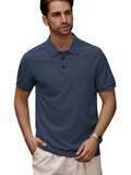 Leriya Fashion Solid Regular Fit Casual Old Money Polo t Shirt for Men (LF-MT-1138_Blue 2XL)