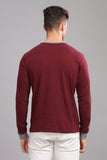ADRO Full Sleeve Tshirt for Men | Full T Shirt for Men | 100% Slub Cotton Tshirt | Full Sleeve T-Shirt | Mens Full Sleeves T Shirts |FR3-24-MAR-MR-S Maroon,Maroon