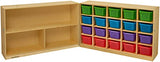 Childcraft Mobile Hide-Away Cabinet, 20 Translucent Color Trays, 47-3/4 X 26 X 30 Inches