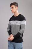 ADRO Full Sleeve Tshirt for Men | Colorblock T Shirt for Men | 100% Cotton Tshirt | Full Sleeve T-Shirt | Mens Full Sleeves T Shirts |FR4-24-BST-BL-XL,Black,Grey,Dark Grey