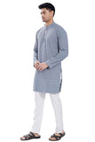 Divisive Men'S Thread Embroidered Cotton Blend Only Slim Fit Kurta (Dkrt727_M_Grey)