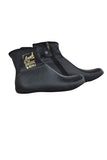 Azad Leather Socks Unisex Black Winter Zipper Soft Halaal Slippers Sportswear Athletic Moisturizing Woollen For Men And Women, S