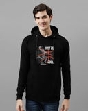 Adro Men'S Cotton Blend Neck Hooded Sweatshirt (H24-Bcl-Bl_Black