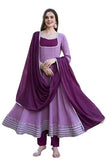 Gosriki Women'S Rayon Blend Solid Anarkali Kurta With Pant & Dupatta (Kuspari Lavender-Vks01-Gs_5Xl_Lavender_Xxxxx-Large),LAVENDER,5,B0DRNN9CC1