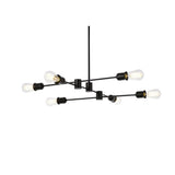 Living District Indoor Modern Home Decorative Bright Ceiling Xavier 6 Lights Pendant In Black