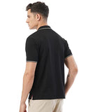 FYLTR Men's Slim Fit Polo T-Shirt with Contrast Tipping Collar - Soft Handfeel Black Beauty,Black Beauty