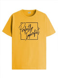 Adro Mens Printed T Shirt - Premium Cotton Graphic Printed Tshirt - Mustard T-Shirt - Rn24-Fect-Mu-M