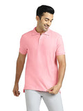 Xyxx Men'S Solid Relaxed Fit T-Shirt (Xy_Cr14_Polo Tshirt_1_French Pink