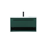 Elegant Decor Roman 36 Aluminum Alloy Mdf Single Bathroom Vanity In Green