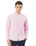 Fyltr Men'S Solid Slim Fit 100% Cotton Linen Look Casual Shirt,Pink Winks,Pink Winks,M