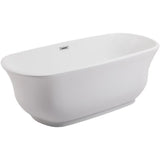 Elegant Decor Indoor Modern 67 Inch Soaking Bathtub In Glossy White - 67X30.7X23