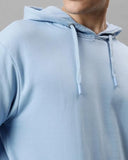 Adro Men'S Cotton Neck Hooded Sweatshirt (H24-Pln-Sk_Sky Blue,Sky BlueApparel,2XL