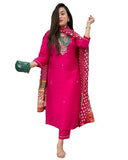 Gosriki Women'S Rayon Blend Straight Embroidered Kurta With Pant & Dupatta (Anurita Pink-Gs_Xxl_Pink_Xx-Large),Pink,2,B0DKXXVDGD