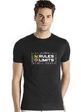 Adro No Rules No Limits Mens Printed T-Shirt (Rnr-M-Lim-Bl_Black_2Xl)