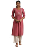 Libas Women'S Viscose Rayon Yoke Design Straight Kurta (29203 Pink