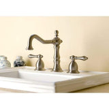 Kingston Brass Ks1975Al Heritage Widespread Lavatory Faucet With Metal Lever Handle, Oil Rubbed Bronze, 8-Inch Adjustable Center