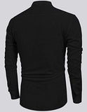 Bellstone Men'S Cotton Blend Solid Regular Shirt (Kurta800_Black_Xl