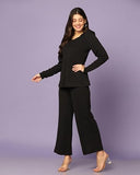 Dhruvi Trendz Womens Rayon Co-Ord Set Regular Fit Co-Ord Set (Dt-W1807&Tr863_Black_L)