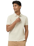 Xyxx Men'S Cotton Solid Regular Fit T-Shirt (Xy_Cr14_Polo Tshirt_1_Almond White,Almond WhiteApparel,L
