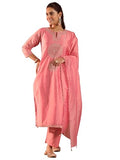 Libas Women'S Chanderi Silk Kurta Set (49444 Peach