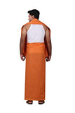 Prakasam Cotton Mens Colour Dhoti With Matching Towel (Roja Colour) / Colour Single Dhoti + Matching Towel (Colour : Kavi)
