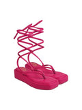 Shoetopia Stylish Ankle Wrap Pink Flat Sandals For Women & Girls /Eu40,Pink,7,B0DK732BZQ
