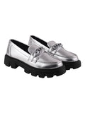 Shoetopia Women'S Flat Loafers Silver,Silver,4,B0CVBBVD9P