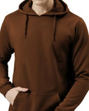 Adro Men'S Cotton Neck Hooded Sweatshirt (H24-Pln-Br_Downtown Brown