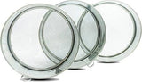 Blue Earth 3 Pieces Stainless Steel Flour Chalni, Spices, Food Strainers, Atta Set (Silver)