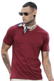 Adro Men'S V Neck Solid Cotton T-Shirt (Vn-M-Pln-Mr_Maroon_Xl)