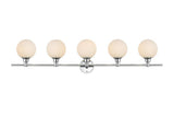 Living District Cordelia 5-Light Iron/Glass Bath Sconce In Chrome/Frosted White