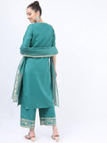 Ketch Women'S Polyester Kurta Set (Khk3000273_Green Green Xl