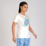 Rupa Colors Playsure Printed Cotton Blended Round Neck Women'S T-Shirt Short-Sleeve Pack Of 1,WhiteApparel,L