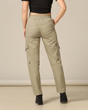 Toplot Cotton Multi-Pocket Cargo Pant For Women (Women-Up-Cargo-5178-Gold-28) Brown,Brown,28,B0CYQ9BNR8