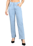 Nifty Women'S Denim Stretchable 2-Button Straight Fit Jeans (1472_Ice_34_Sky_Blue_34)