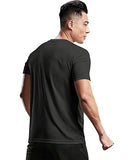 Eyebogler Mens Round Neck Half Sleeve Solid Dry Fit Tshirt Pack Of 1 Black,BlackApparel,L