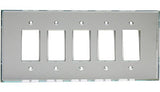 GlassAlike Five Gang Decora Acrylic Mirror Switch Plate