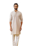 Jompers Men'S Beige Sequin Embroidered Pure Cotton Kurta With Pyjamas (Beige, M)