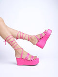 Shoetopia Girls P-5 Pink Wedge Sandal - 4 Uk (Girls-P-5-Pink),Pink,4,B0CQK4VDK6
