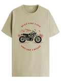 Adro Men'S Royal Bike Design Printed 100% Cotton T-Shirt - Regular Fit, Printed T-Shirts For Men (Rn24-Ryl-Be_Beige_2Xl)
