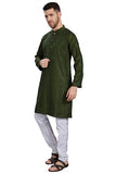 Divisive Men'S Thread Embroidered Cotton Blend Only Slim Fit Kurta (Dkrt776_M_Olive)