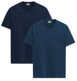 ADRO T Shirts Pack of 2 Mens Tshirts Cotton T Shirts for Men Tshirt T-Shirts Combo T Shirts Tshirts for Men Plain Solid Tshirts Navy Teal Tshirt for Men RCM2-PLN-NB-SB-2XL,Navy,Teal