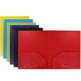 Emraw Swirl Embossed 2 Pockets Poly Portfolio Legal Document Organizer Designed for Home, Office, School, Classroom and More A